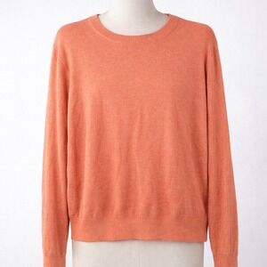 Uniqlo Wool Crewneck Sweater Size‎ M Orange Coral Pullover Classic Preppy Staple